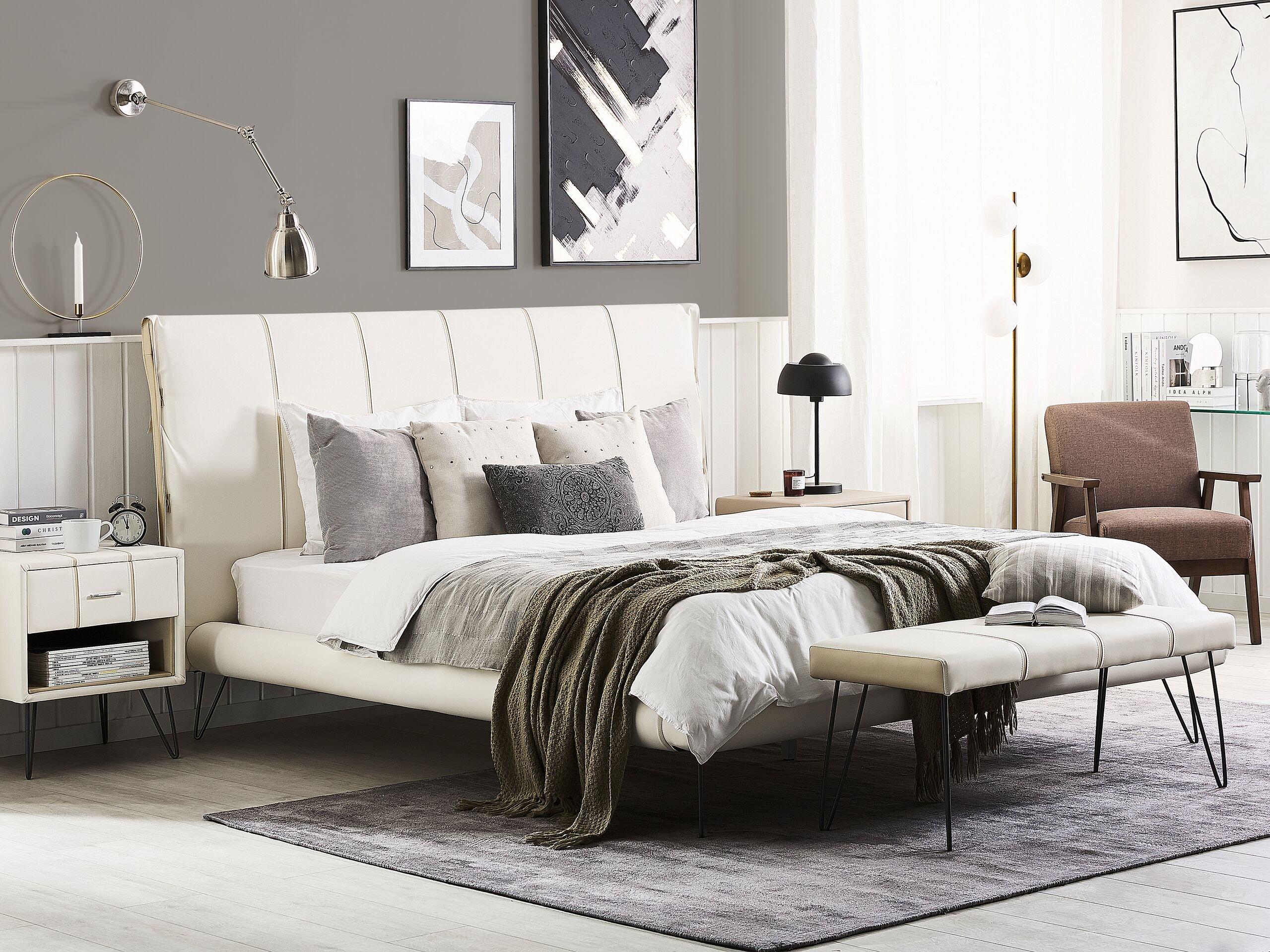 Beliani Bett mit Lattenrost aus Kunstleder Modern BETIN  