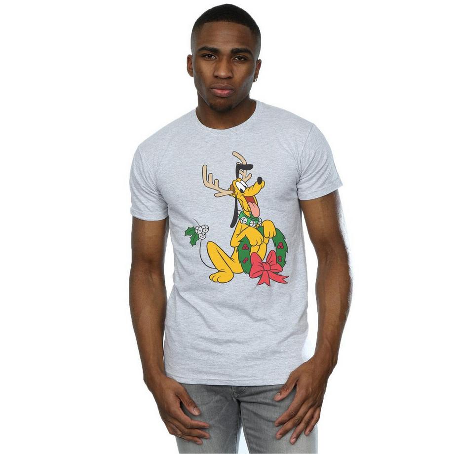 Disney Pluto T-Shirt Couronne de Noël  