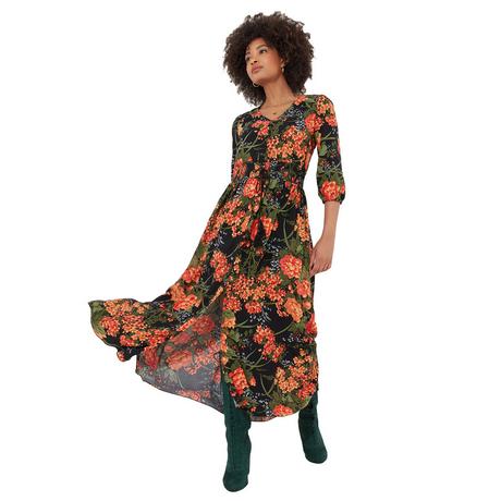 Joe Browns  Robe Maxi Dentelle Noire et Florale 