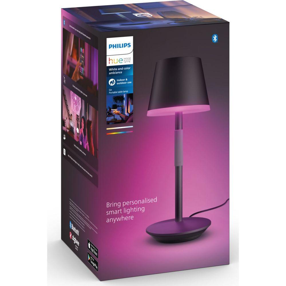 PHILIPS Hue White & Col. Amb. Go Tischleuchte 370lm Schwarz  