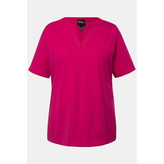 Ulla Popken  T-shirt con fascia, scollo a tunica e mezze maniche 