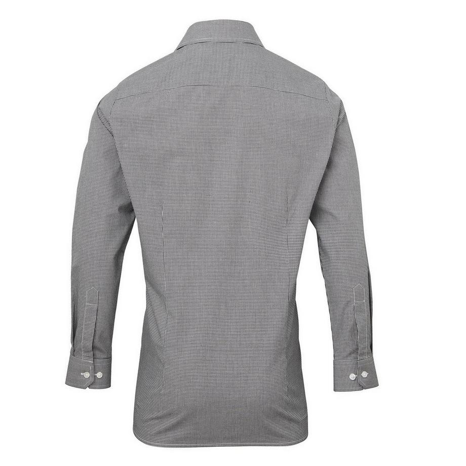 PREMIER Chemise Manches Longues Micro Carreaux Coupe Ajustée  
