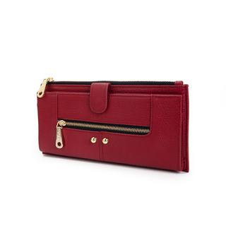 Kate Lee  Germaine Brieftasche aus genarbtem Upcycling-Leder in der Farbe Rot 