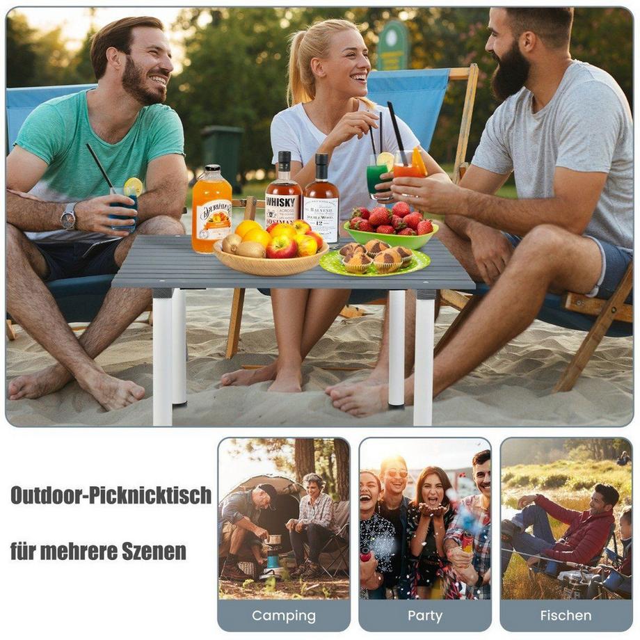 Northix  Table de camping pliante avec sac de transport pour pique-niques à la plage et sorties de pêche, gris 