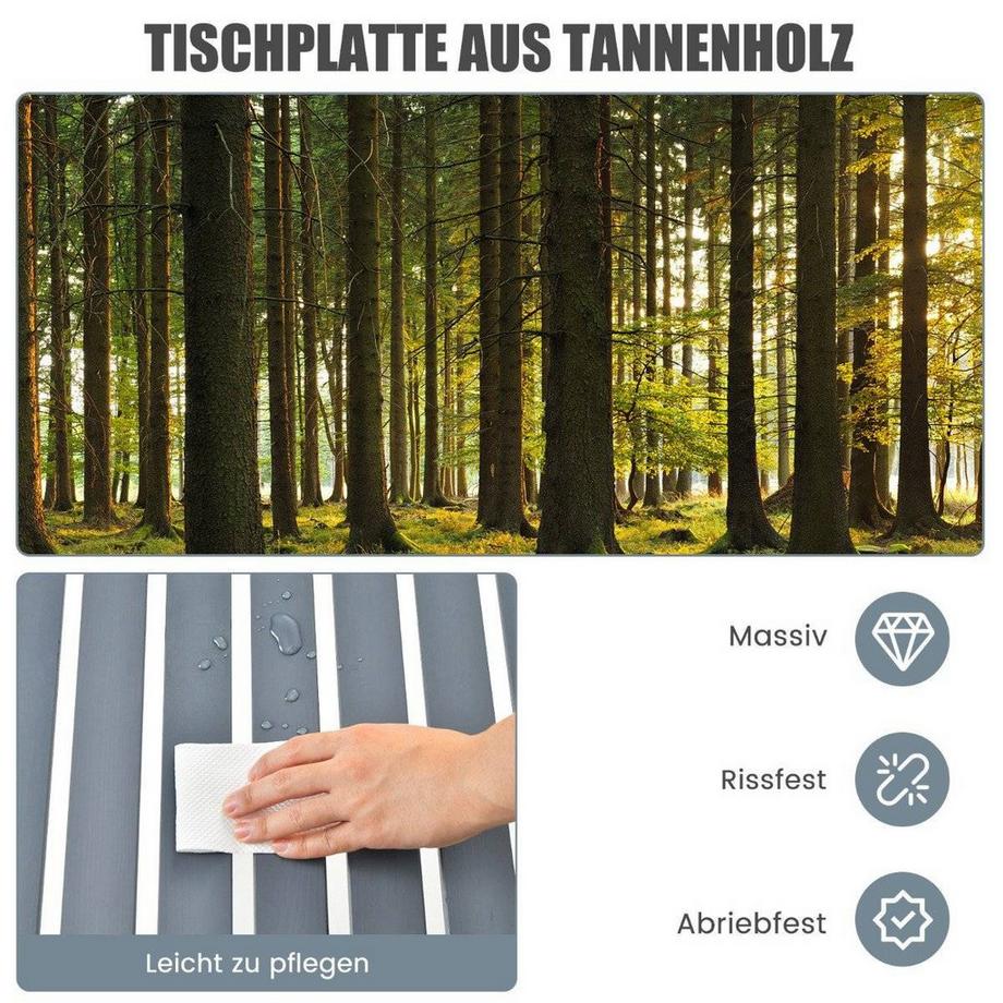 Northix  Table de camping pliante avec sac de transport pour pique-niques à la plage et sorties de pêche, gris 