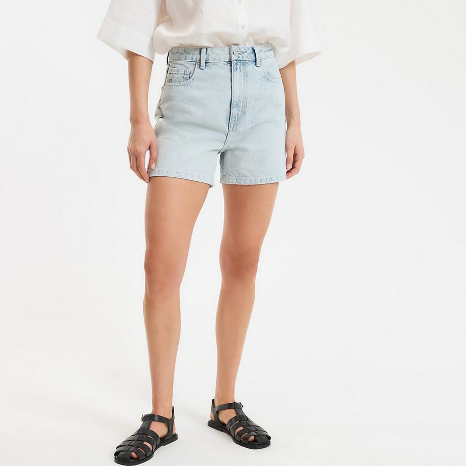 Jeansshorts mit hohem Bund