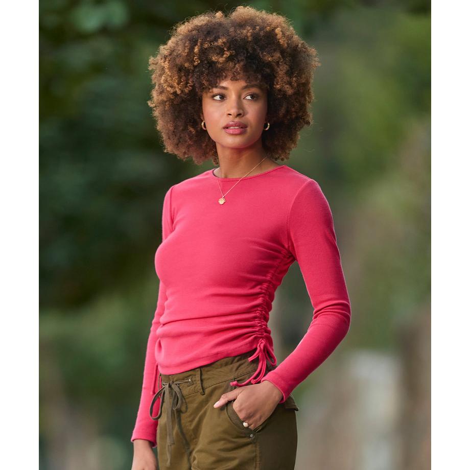 Joe Browns Top a Maniche Lunghe a Costine con Nodo Laterale  