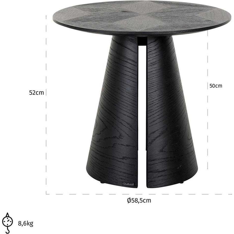 mutoni Table d&#039;appoint Blax noir 59  