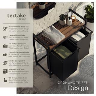 Tectake Panier à linge avec étagère, style industriel  