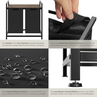 Tectake Wäschesortierer mit Ablage, Industrial Style  