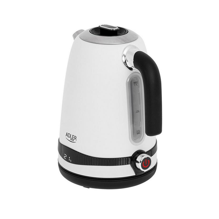 Adler Wasserkocher mit LCD Display 1.7L weiss  