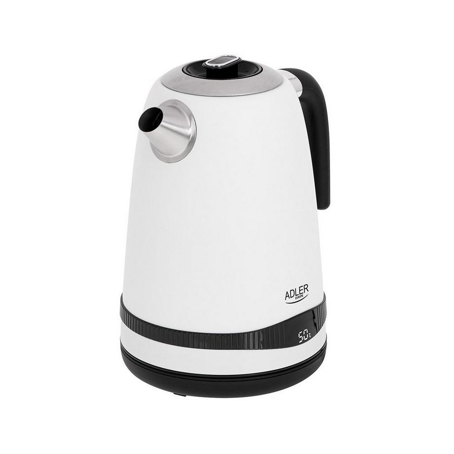 Adler Wasserkocher mit LCD Display 1.7L weiss  