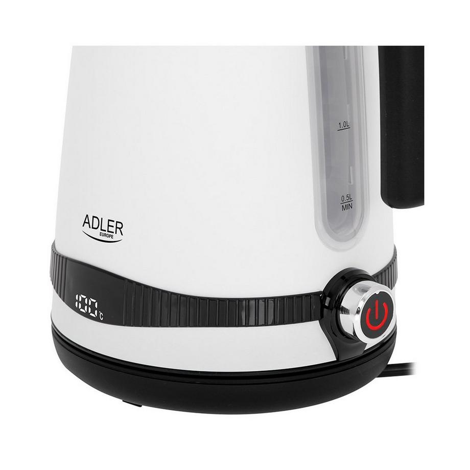 Adler Wasserkocher mit LCD Display 1.7L weiss  