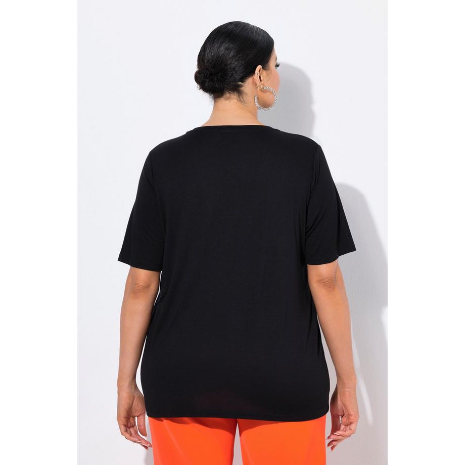 Ulla Popken T-shirt Taschino Scollo a V Mezze Maniche  