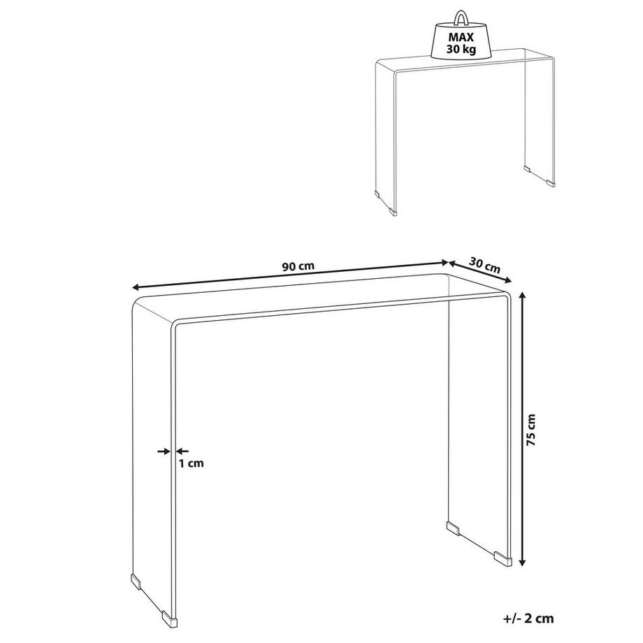 Beliani Console en Verre de sécurité  KENDALL  