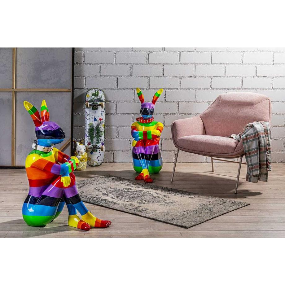 KARE Design Objet décoratif Sitting Rabbit Rainbow 80  