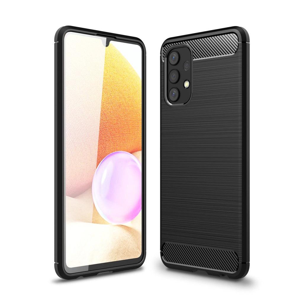 Cover-Discount  Galaxy A32 - Metall Carbon Look Gummi Hülle 