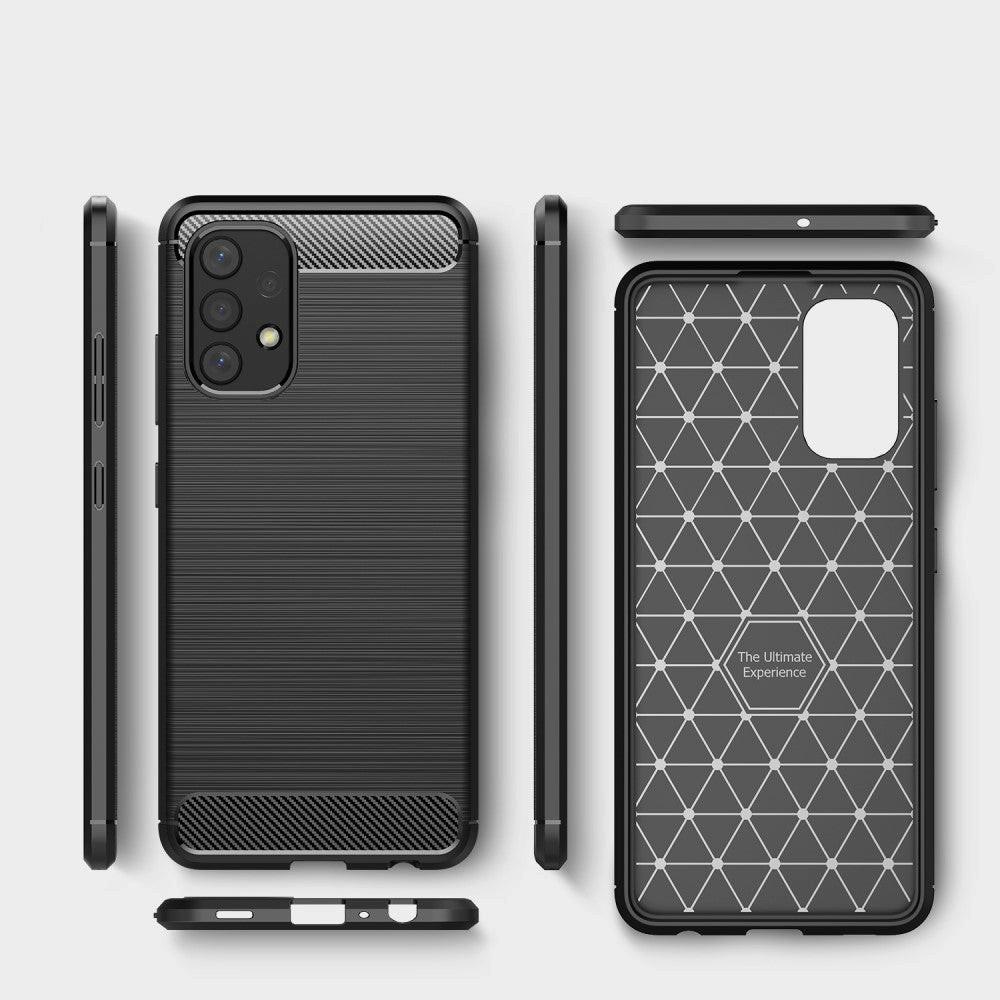 Cover-Discount  Galaxy A32 - Metall Carbon Look Gummi Hülle 