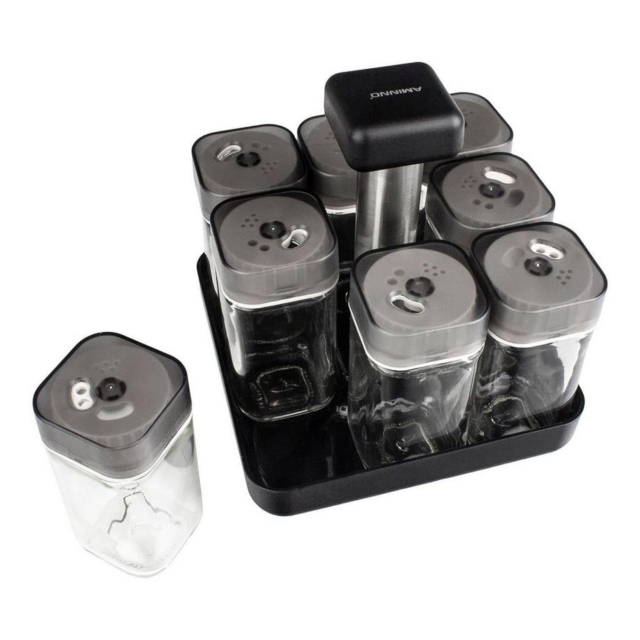 eStore  Rotierendes Gewürzregal, 8 Gewürzgläser 