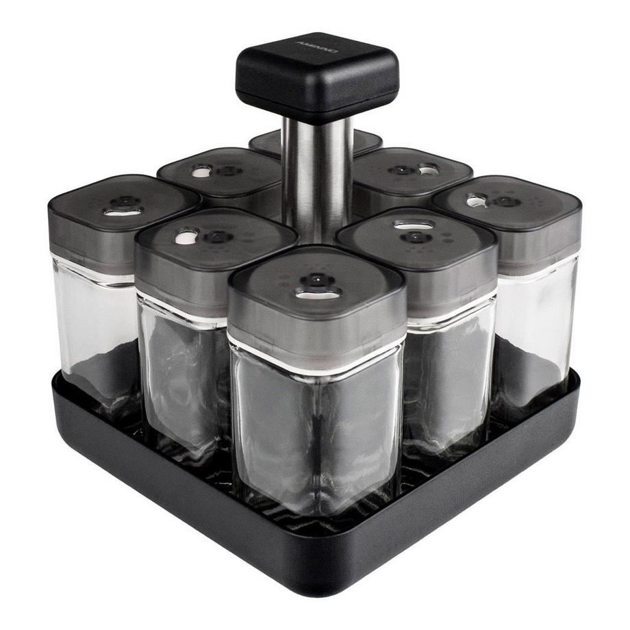 eStore  Rotierendes Gewürzregal, 8 Gewürzgläser 
