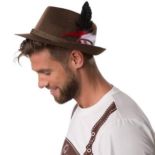 Tectake  Cappello tradizionale marrone con penna 