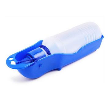 Hundewasserflasche mit eingebautem Napf, 250 ml - Blau