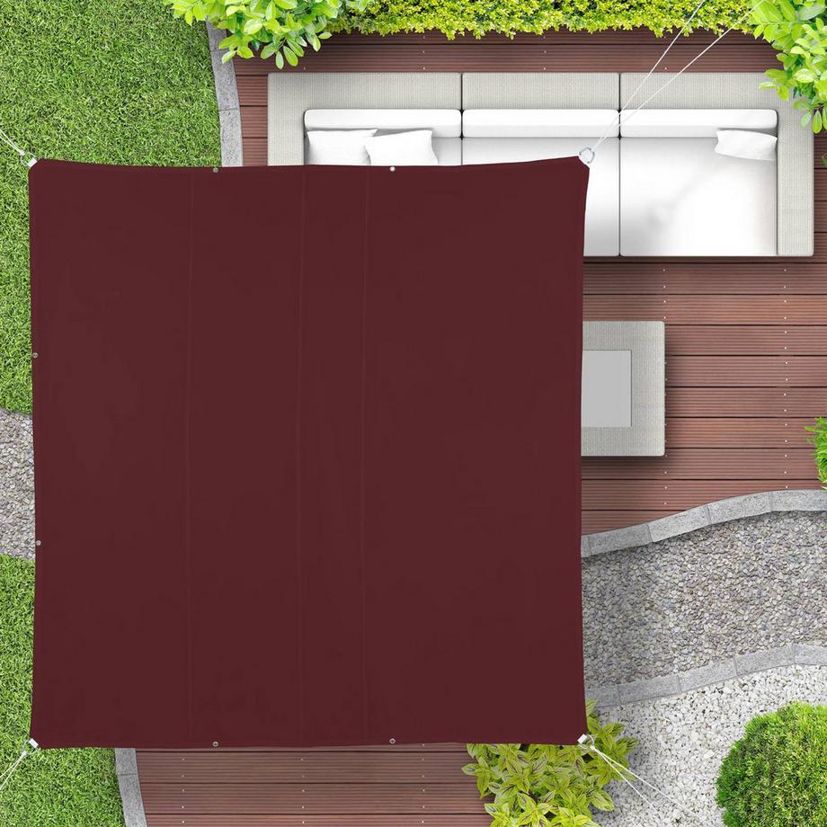 Northix  Sonnensegel quadratisch kastanienbraun 