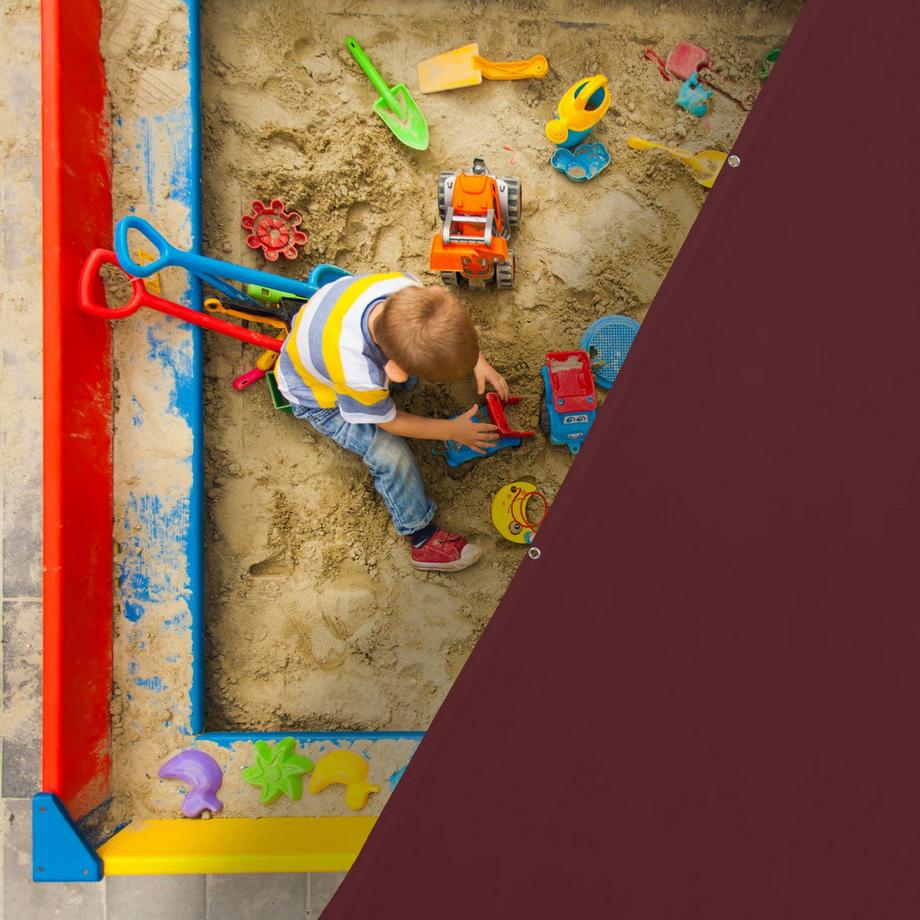 Northix  Sonnensegel quadratisch kastanienbraun 