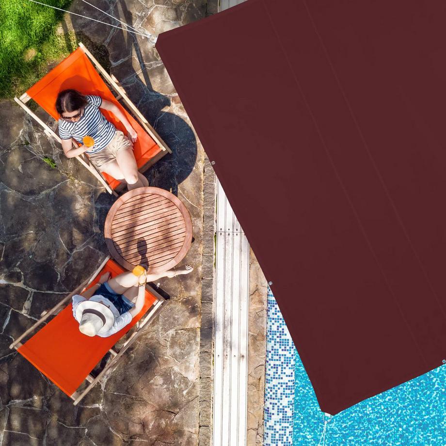 Northix  Sonnensegel quadratisch kastanienbraun 