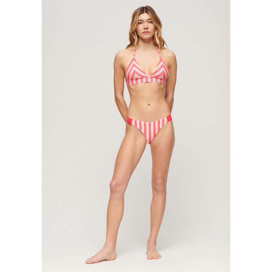 Superdry Top bikini a triangolo con scollo all'americana a righe da donna  