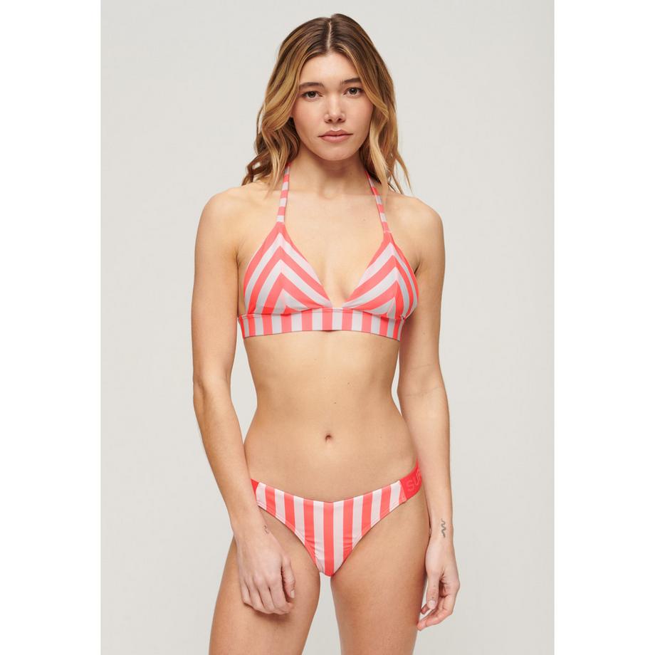 Superdry Top bikini a triangolo con scollo all'americana a righe da donna  