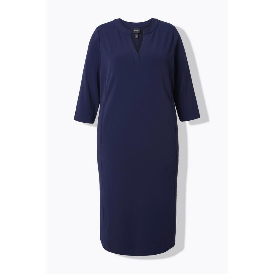 Ulla Popken Robe Col Tunisien Manches 3/4 Poches  