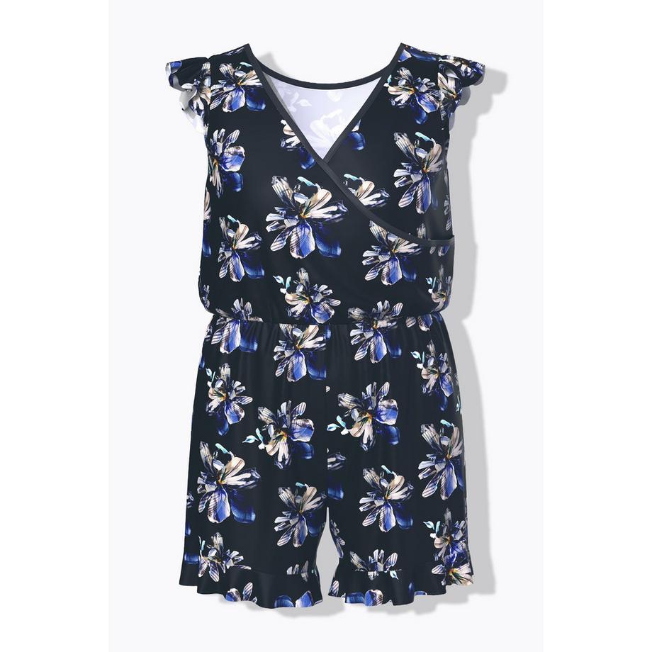 Ulla Popken Abito da bagno Shorts Fiori Coppe morbide Riciclato  