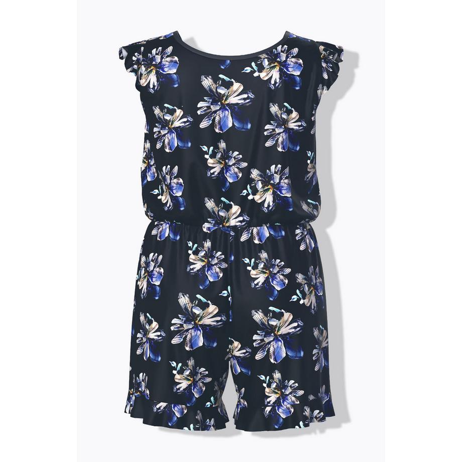 Ulla Popken Abito da bagno Shorts Fiori Coppe morbide Riciclato  