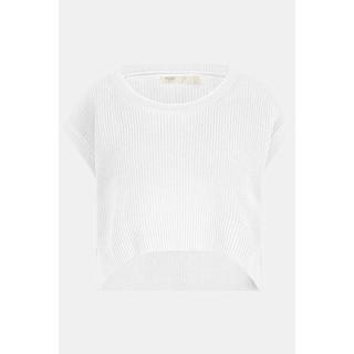 Ulla Popken  Pull, oversize, col rond, sans manches, coton bio 