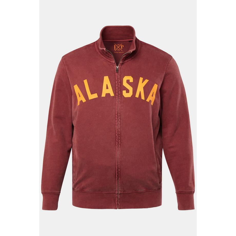 JP1880 Sweatjacke Stehkragen Vintage Look Print  