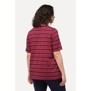 Ulla Popken  T-shirt classica a righe con scollo a V e mezze maniche 