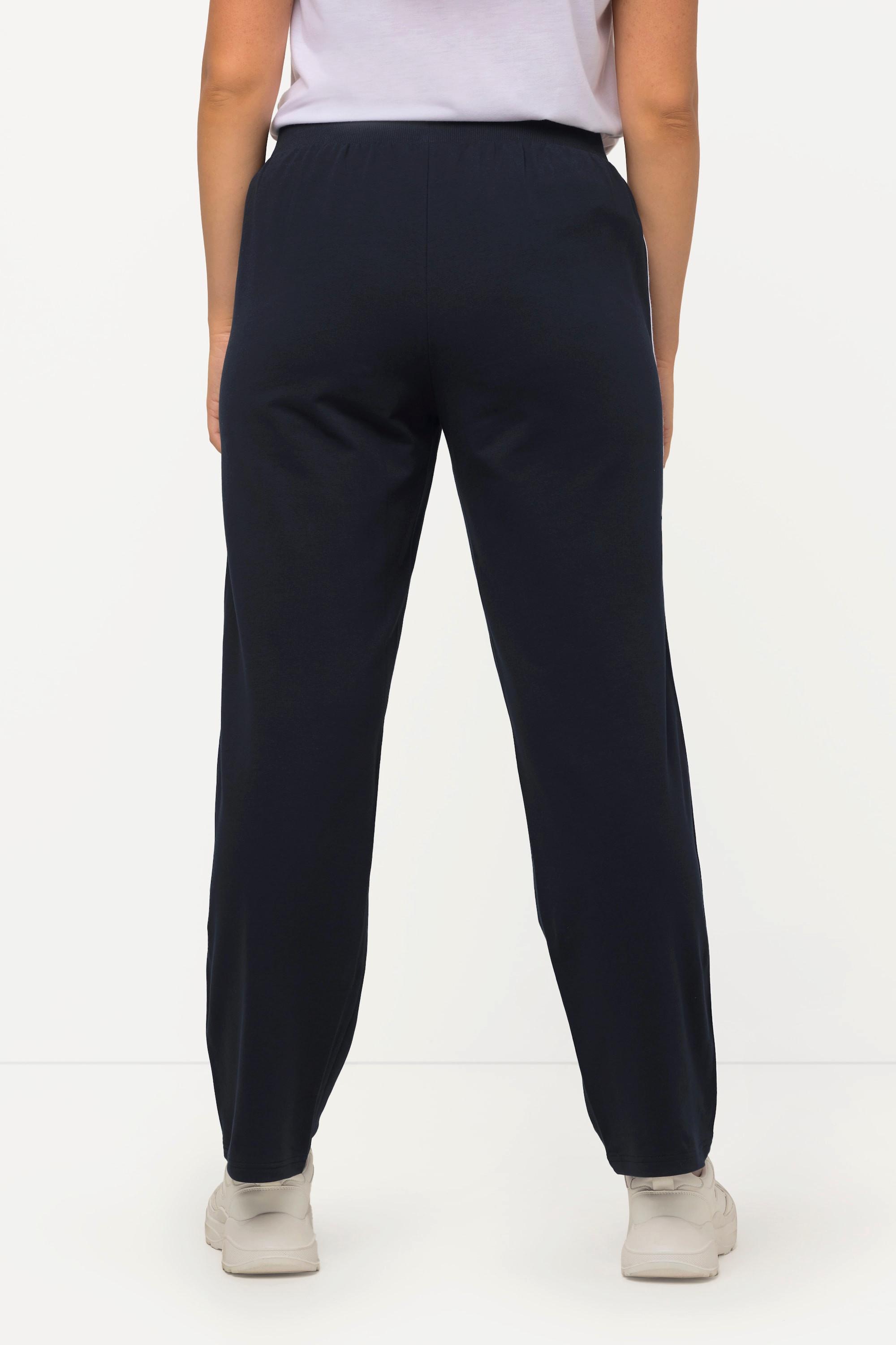 Ulla Popken  Pantalon de jogging à taille élastique et bande fantaisie le long de la jambe 