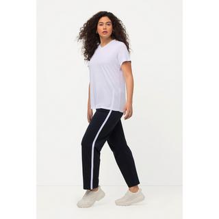 Ulla Popken  Pantalon de jogging à taille élastique et bande fantaisie le long de la jambe 