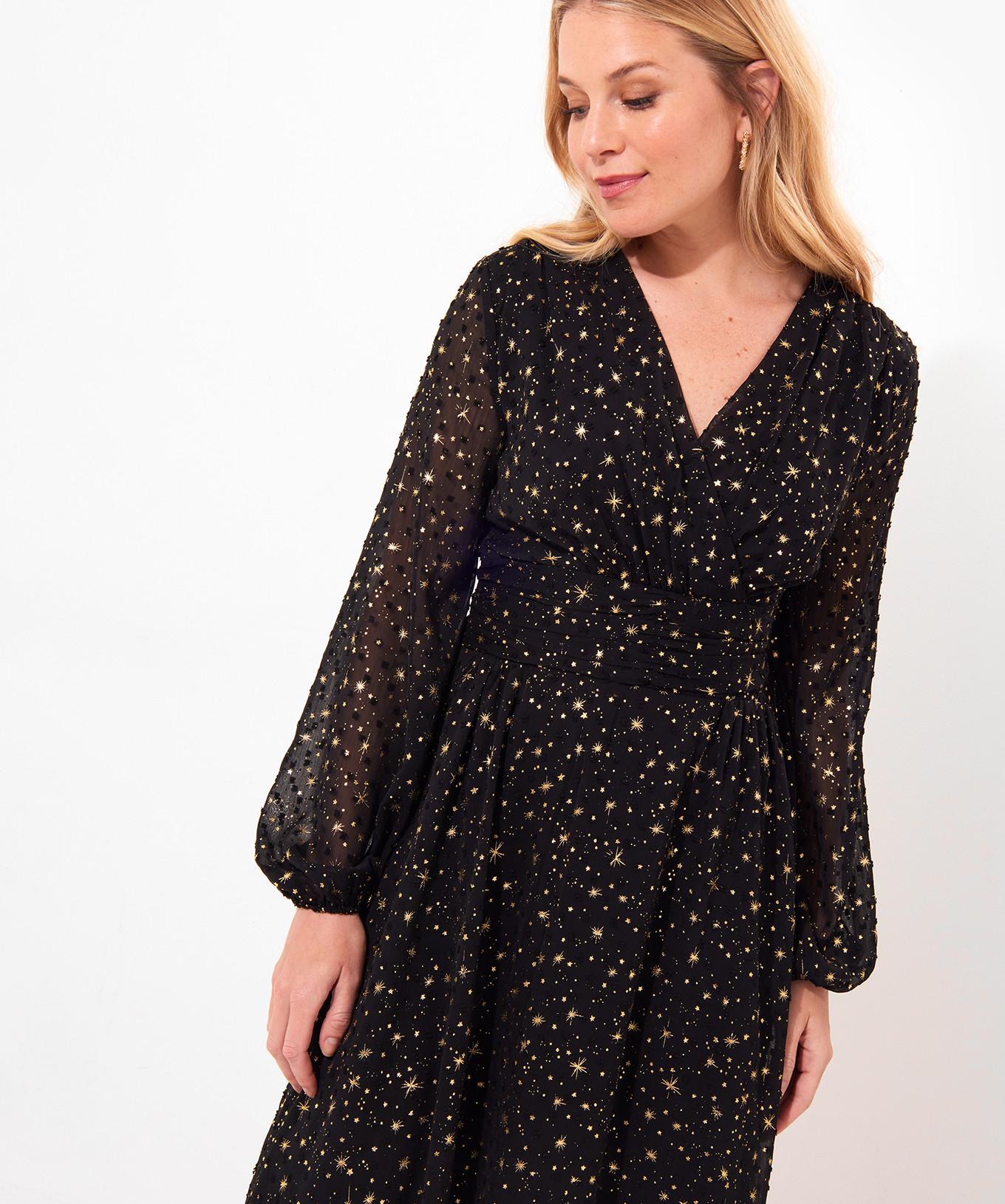 Joe Browns  Robe Enveloppante Midi Imprimé Étoiles Festive 