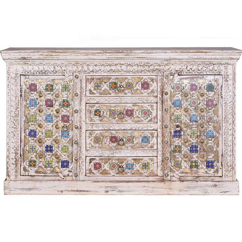 mutoni Credenza Bakhra mango vintage bianco 150  