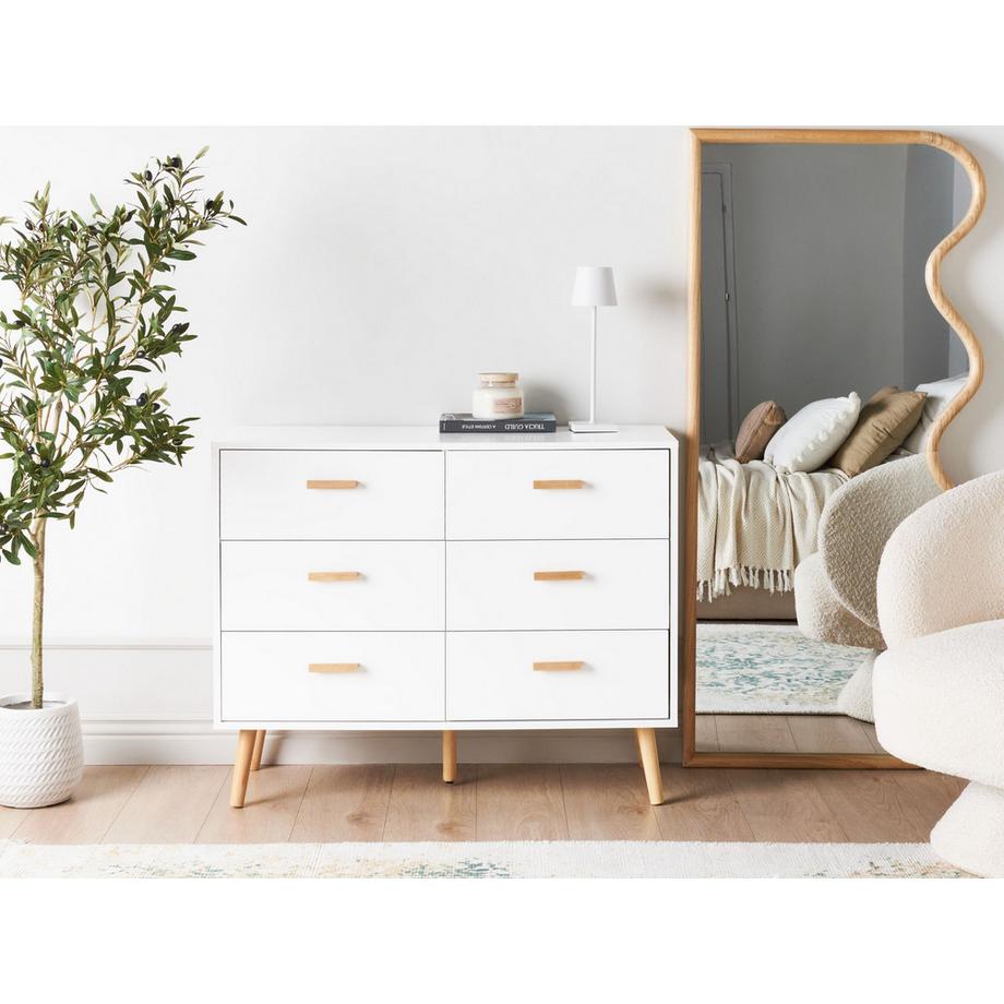 Beliani Commode à 6 tiroirs en MDF Scandinave NEWARK  