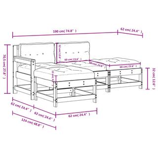 VidaXL set divani da giardino Legno  