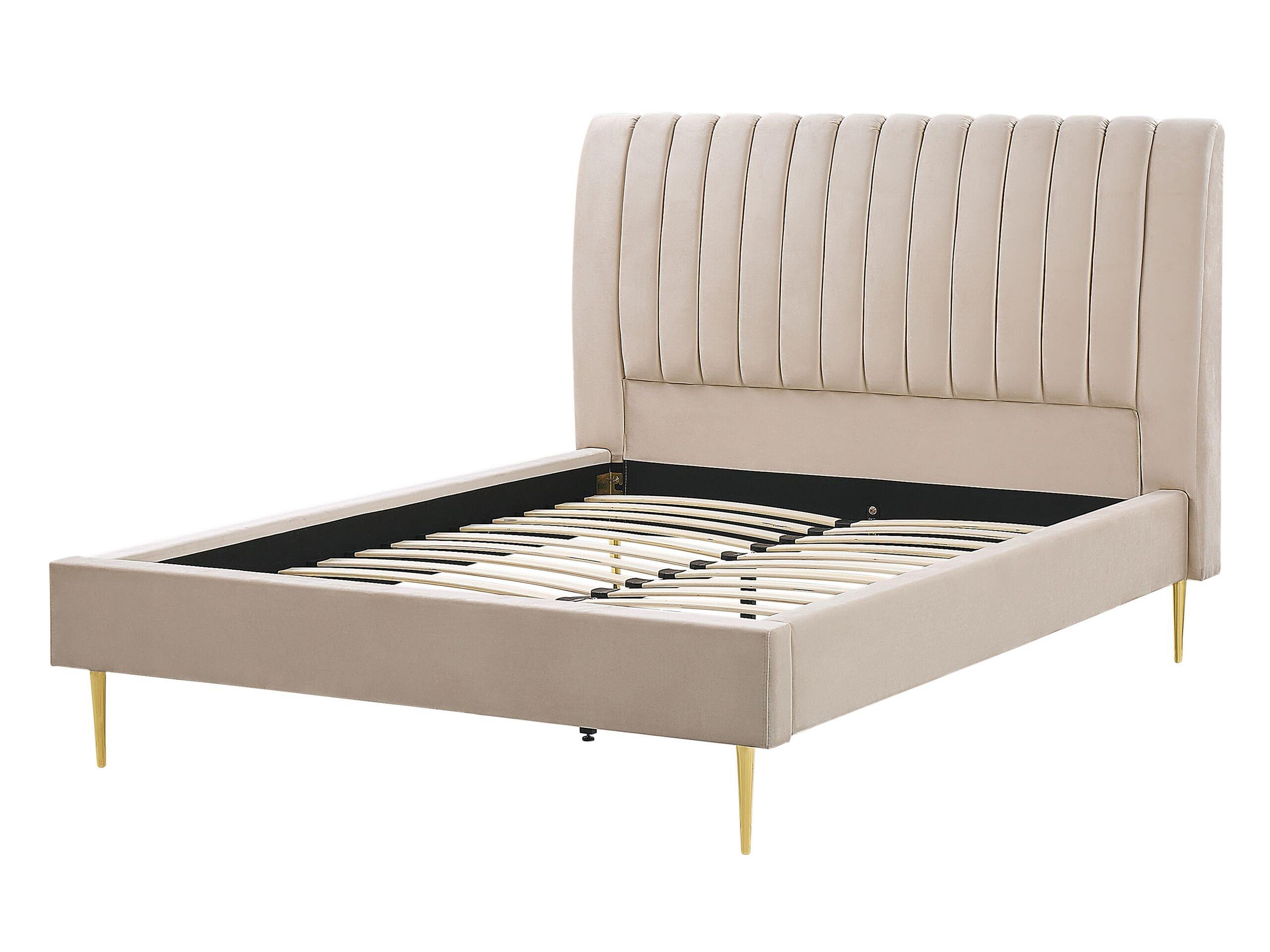 Beliani Bett mit Lattenrost aus Samtstoff Modern MARVILLE  