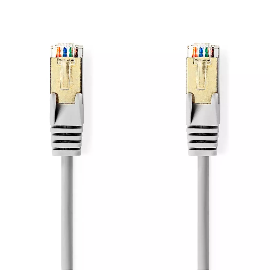 Nedis – CAT5e Netzwerkkabel | SF/UTP RJ45 Stecker 0,50 m Rund PVC Grau Etikett, One Size