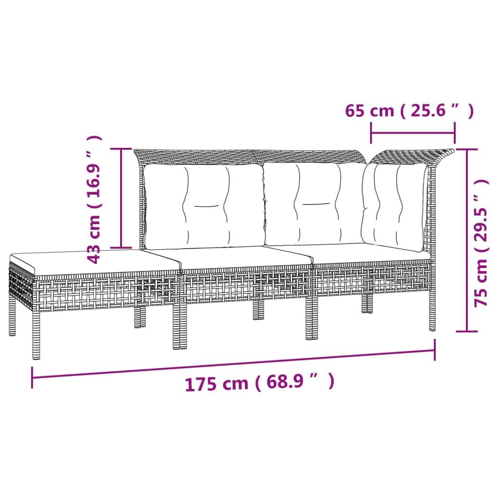 VidaXL set salotto da giardino Polirattan  