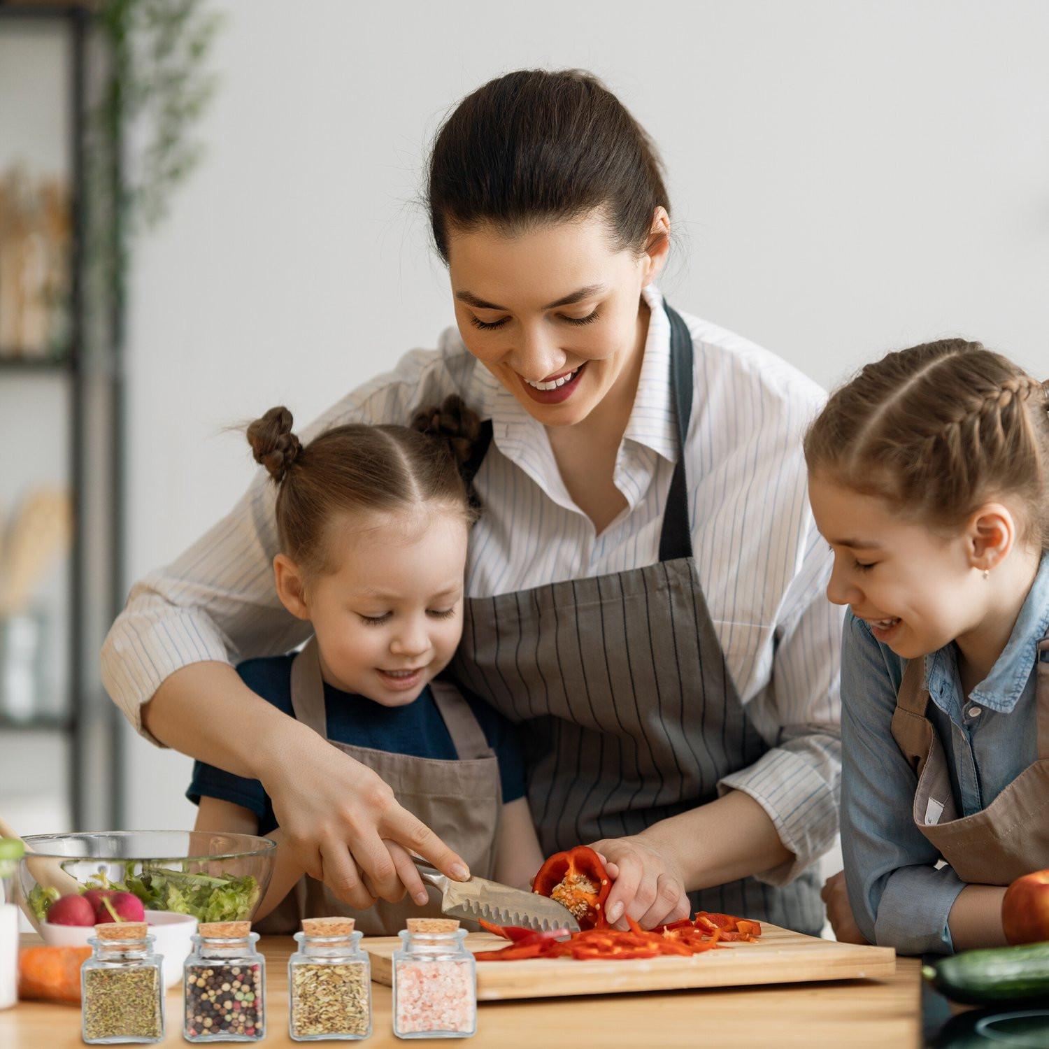 B2X Ensemble de pots à épices avec couvercle en liège  