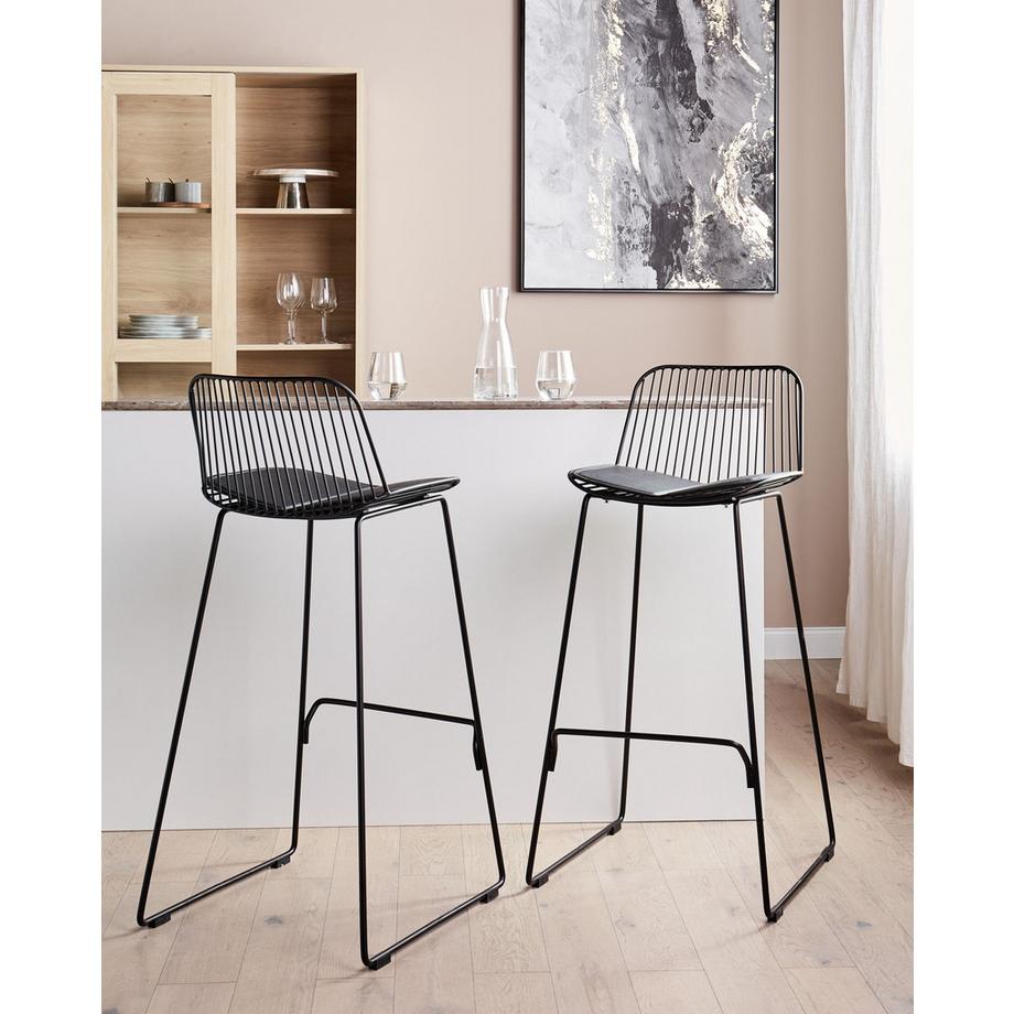 Beliani Set mit 2 Barstühlen aus Stahl Industriell PENSACOLA  