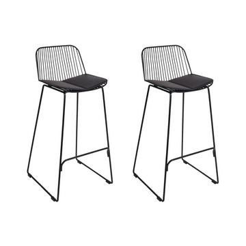 Lot de 2 chaises de bar en Acier Glamour PENSACOLA