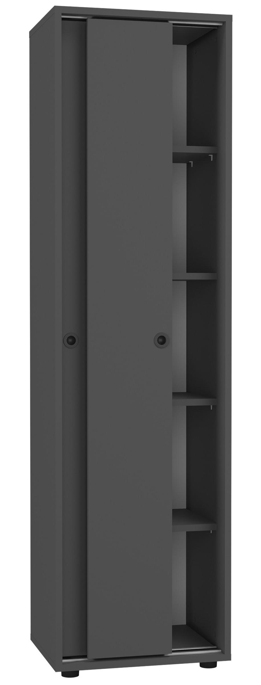 VCM Büroschrank mit 5 Fächern | moderner Aktenschrank mit Schiebetüren | Maße ca. H. 168 x B. 49 x T. 38 cm – Ulas 5-Fach  